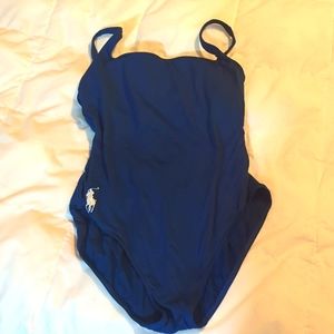 Ralph Lauren navy blue low back one piece swimsuit